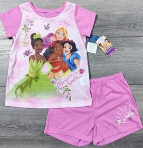 Disney Princess Pajamas Girls X-Small 4-5 Short Sleeve Shirt Shorts CUTE PJ Set - Picture 1 of 5