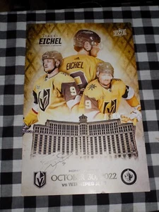 Jack Eichel & Winnipeg Jets Signed Vegas Golden Knights Gameday Poster 10/30/22 - Picture 1 of 2