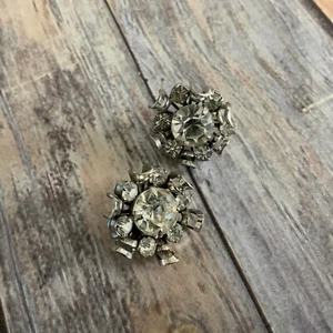Vintage silver tone rhinestone snowflake scatter pin collar pins  - Bild 1 von 4