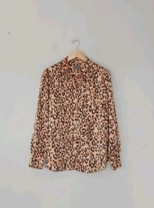 QVC Ruth Langsford Long Sleeve Animal Print Shirt Top Size 10 Chest 38" BNWOT - Picture 1 of 5