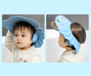 BABY SHOWER CAP | Hair Wash Shield for Kids Bath Shampoo Eye Guard Visor Cap Hat - Picture 1 of 4
