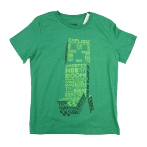 MINE CRAFT BOY YOUTH CREEPER GREEN T SHIRT - Picture 1 of 1