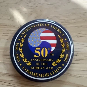 Korean War 50th Anniversary Commemoration Pinback Button 2000 Military - Picture 1 of 5