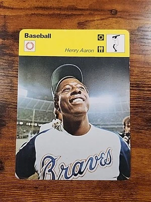 1977 Sportscaster Baseball Photograph Card Hank Aaron - Imagem 1 de 3