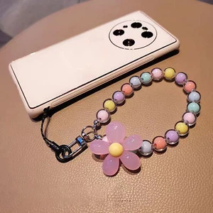 Cordon de téléphone portable corde de poignet décoration florale colorée sangle de main pour femmes - Photo 1 sur 17