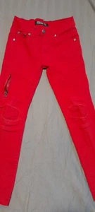 Pantalones de mezclilla con caballetes rojos Supply Co para niñas talla 12 apenas usados si alguna vez se usan - Imagen 1 de 8
