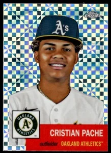2022 TOPPS CHROME PLATINUM XFRACTOR Cristian Pache Oakland Athletics #485 - Picture 1 of 2