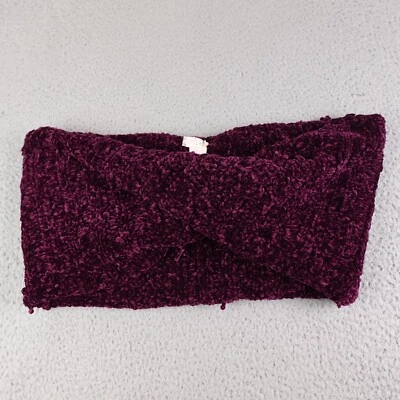 Free People Infinity Scarf Women's Purple Burgundy Chunky Thick Soft Fleece* - Image 1 of 4