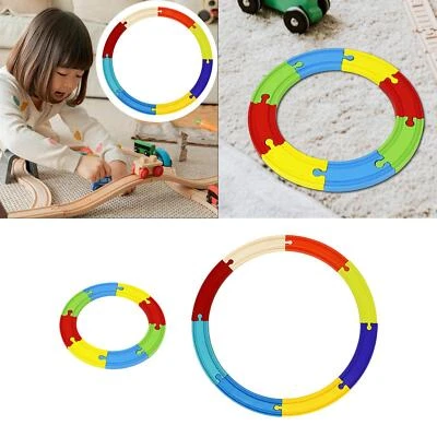 8x Wooden Train Track DIY Track Expansion for Children Preschool Toddlers - Image 1 of 2