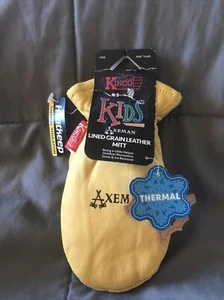 KIDS' AXEMAN® LINED GRAIN LEATHER MITT KM - Kids Small 1930 Youth - Picture 1 of 10