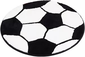 31.5" Soccer Rug, Soft and Comfy Sports Themed Round Area Rugs Bed Home Decor - Picture 1 of 7