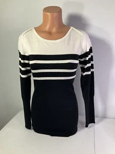 RIPE Black & Ivory/White Maternity Sweater Top. Sz Small. Worn Once. Excel Cond. - Picture 1 of 6