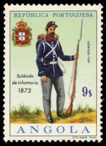 Angola 524 - Uniformi militari ""Soldato di fanteria, 1873" (pb70032) - Foto 1 di 1