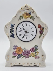 Reloj Flores Romántico Vintage 2002 Porcelana - Imagen 1 de 3