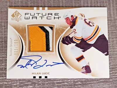 Milan Lucic Auto 2007-08 UD SP Authentic Future Watch Patch Autograph /100 - Image 1 of 4