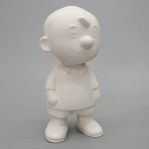 Vintage 1972 -Peanuts 9" Charlie Brown Unpainted Ceramic Comics Character Figure - Picture 1 of 11