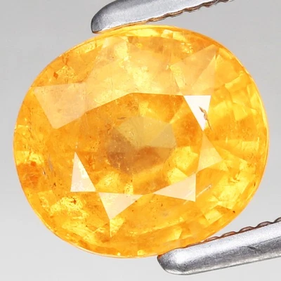 Full Fire! 1.64ct Oval 7x6.2mm Natural Unheated Namibian Orange Spessartite Garn - Image 1 of 4
