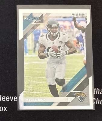 2019 Panini Donruss Myles Jack #124 Press Proof Silver Die-Cut /75 Jaguars! - Image 1 of 2