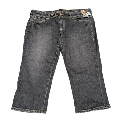 NWT Old Navy Women's Ultra Low Waist Denim Capri Jeans Stretch  Black 14  - Image 1 of 4