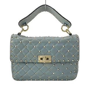 Bolso de Hombro Valentino Spike Mediano Garavani Rockstud Azul Claro Rojo Etiqueta Moda - Imagen 1 de 15