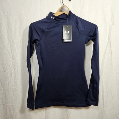 UNDER ARMOUR WOMENS COLD GEAR MOCK NECK LONG SLEEVE SHIRT SIZE FITTED XS NEW - Image 1 of 4