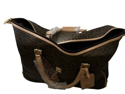 NWT Diane Von Furstenberg Brown Monogram Luggage Wheeled Travel & Overnight Bag - Image 1 of 4