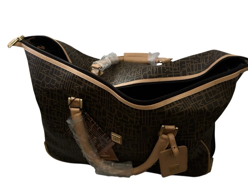 NWT Diane Von Furstenberg Brown Monogram Luggage Wheeled Travel & Overnight Bag - Image 1 of 4