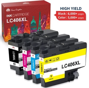 4 Pack Compatible LC 406 XL LC-406XL Extra Capacity Ink Cartridge for Brother - Picture 1 of 1