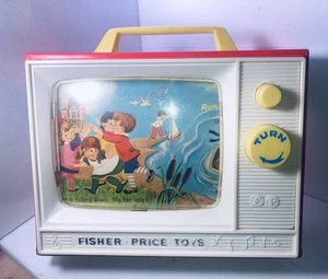 Vintage 1964 Fisher Price Wind-Up "Two Tune TV" Works Great!! - Picture 1 of 7