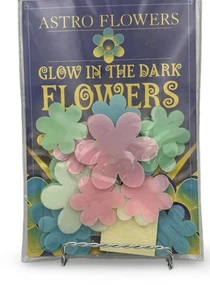Flores de techo vintage 1996 que brillan en la oscuridad rosa verde azul - Imagen 1 de 6