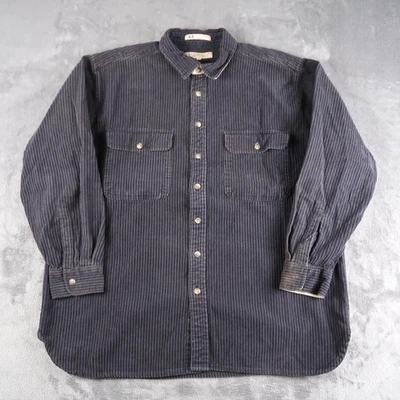 Camisa de Colección Claybrooke Hombres XL Desvanecida Negra Pana Ancha Gallena Grunge Chamarra Exterior Foto 1 de 4
