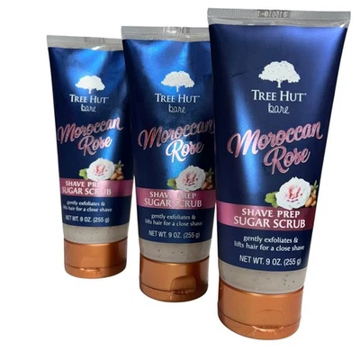 3x Tree Hut Moroccan Rose Shave Prep Sugar Scrub 9oz - Image 1 of 4