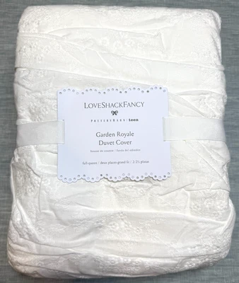 FUNDA NÓRDICA POTTERY BARN TEEN LOVESHACKFANCY GARDEN ROYALE, COMPLETA/REINA ~ MARFIL Foto 1 de 4