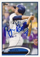 RYAN BRETT PRINCETON RAYS TAMPA BAY SIGNED 2012 TOPPS PRO DEBUT BASEBALL CARD