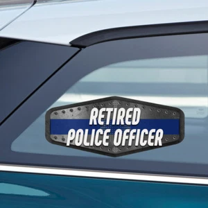 RETIRED POLICE OFFICER Police Cop Sticker Decal 3x7.5 inc - Picture 1 of 1