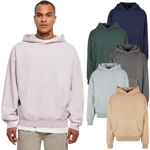 SACAI Felpa con cappuccio Urban Classics Heavy Terry indumento tintura felpa con cappuccio uomo oversize lavata uomo