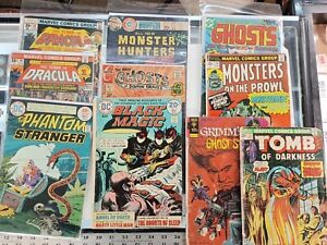 Vintage HORROR & ADVENTURE COMIC LOT OF 8, CRYPT OF SHADOWS #2, CHAMBER CHILLS