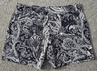 NUEVO CON ETIQUETAS Mujer INC International Concepts PANTALONES CORTOS Estampado REGULAR FIT Azul/Blanco TALLA 10 Foto 1 de 4