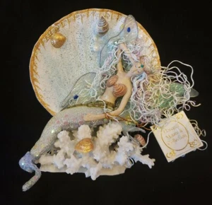 Florence Maranuk Mermaid " Cascade " Real Shells Sequins Orig Hang Tag 6" - Picture 1 of 7