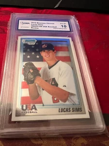 LUCAS SIMS REDS 2010 BOWMAN CROMADO EE. UU. BÉISBOL NOVATO RADIOCONTROL # BDPP109 GRADO 10 - Imagen 1 de 2