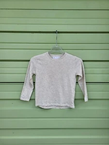 NEW ZARA CREAM BASIC T-SHIRTLONG SLEEVE  COTTON BOY 6 YEARS #B1486M - Picture 1 of 9