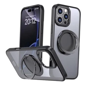 for iPhone 16 Pro Max Case with Magnetic Invisible Stand [Military Drop Black - Picture 1 of 7