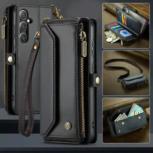 For Samsung A16 A36 A56 A15 A55 A14 Leather Magnetic Zip Card Wallet Case Cover - Picture 1 of 41
