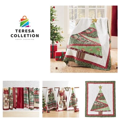 Edredón estilo navideño 100 % algodón retazos - árbol de Navidad Foto 1 de 4