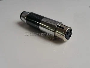 1x HIFI Carbon Fiber silver rhodium XLR 3pin Female Connector Audio Plug - Picture 1 of 3