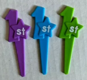 Bakery Crafts Plastic Cupcake Favors Toppers New Lot of 6 "1st Picks" #5 - Picture 1 of 1