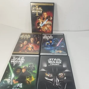 Star Wars: Episodes 1 3 5 6 - The Phantom Menace Revenge Sith Empire DVD Lot - Picture 1 of 7