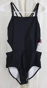 Kanu Surf Girls' Beach Girl Sport Cut-Out One Piece Swimsuit Black Size 16 - Picture 1 of 3