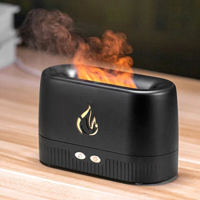 200ml USB Air Humidifier Essential Oil Aroma Diffuser 3D Flame Mist Home Office - Image 1 of 4