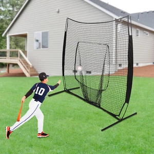 Pro Baseball Softball Hitting Pitching Net Black Backstop Baseball Practice Net - Picture 1 of 14
